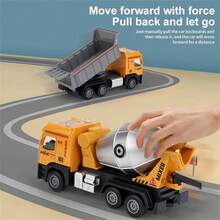 Alloy Construction Vehicles, Fire Truck Toys, Construction Crane Toy Series, Excavator, Mixer Truck, Bulldozer, Forklift, Dump Truck, Vehicles, With Lights And Sounds, Suitable As Birthday Gifts For Toddlers, Kids, Boys And Girls - Multicolor - View 6