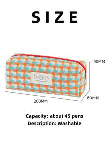 Estojo elegante xadrez para estudantes e adolescentes, estojo trançado colorido em estilo japonês/INS, bolsa minimalista de grande capacidade para guardar material escolar, ideal para estudantes, especialmente adolescentes, estudantes que apreciam o estilo japonês e estudantes que preferem um design minimalista.