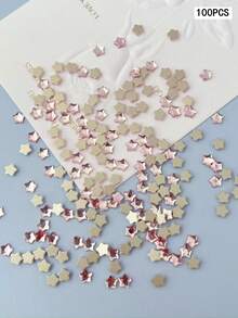 50pcs/100pcs Colorful Star 3D Nail Art Decorations, Random Mixed Colors And Sizes, Including Flat Asymmetric Five-Pointed Stars, Rose Red, Sea Blue, Light Pink 3D Nail Rhinestones, Nail Gems, Nail Art Tools, Women/Girls Nail Art Accessories, Nail Stickers Nail Charms - Multicolor - View 16