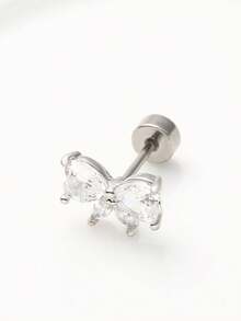 1 件 316L 不锈钢锆石耳钉，时尚优雅的耳饰，男女皆宜 - 彩色 - 查看 32