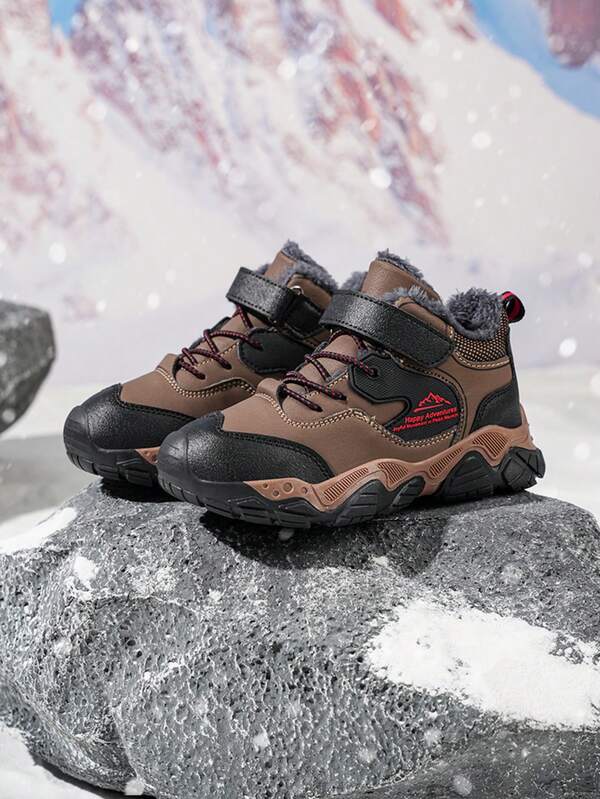 Botas de neve quentes para crianças, sapatos quentes de inverno para meninos