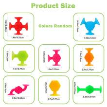 40/80 Pcs Building Toy Bath Toy Suction Cup , Sensory Suction Bath Toys For Toddler, Kids Suction Fidget Toys Suction Cup Toys For Windows Travel Stress Relieve Toys - Multicolor - View 8