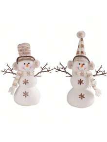 2pcs/1pc 14.57inch Christmas Cute Snowman Decorative Ornaments, Window Desktop Decorative Ornaments Man Shape Tabletop Ornaments, Suitable For Theme Party Creative Home Decor Bedroom Decor Festive Atmosphere Scene Ornament Pure Holiday Ornament Pure Holiday Ornament