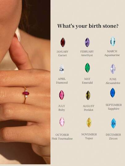 1pc 18K Gold Plated December Birthstone Ring, Casual Luxury Style, Suitable As A Gift