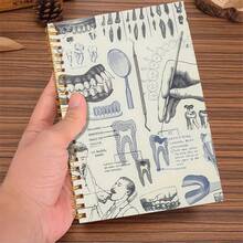 1本牙科螺旋笔记本 - A5 复古牙科插图和解剖图 - 适用于牙科学生、专业人士、医学生 - 理想的医疗礼品、牙科礼品、职业日志、教育插图、精细草图 - A5 - 查看 6