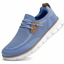 Mens Casual Loafers Shoes Slip On Fashion Walking Dress Sneakers Business Oxfords Work Lightweight Soft Sole Zapatos-20256688 - 淺藍色 - 查看 1