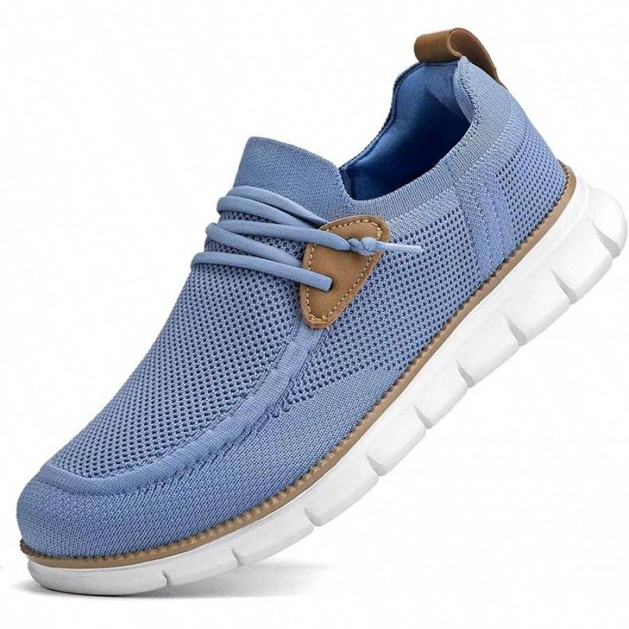Mens Casual Loafers Shoes Slip On Fashion Walking Dress Sneakers Business Oxfords Work Lightweight Soft Sole Zapatos-20256688 - 淺藍色 - 查看 1