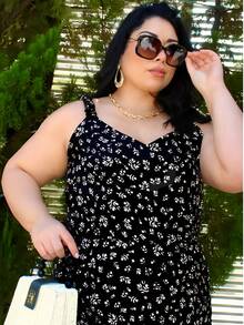 Women's Plus Size Jumpsuit Short Skirt With Printed Lining Summer - 顏色 38 - 查看 8