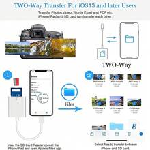 1pc SD Card Reader Adapter Compatible With IPhone 17 Pro Max/17 Pro/17 Air/17/16/15/14/13/12/11/XS/XR/8/7/6, S25/S24/S23/S22/S21, IPad, Laptop Computers