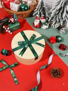 1pc Christmas Ribbon,Holiday Grosgrain Ribbon Gift Wrap,Hot Stamping Craft Christmas Ribbon,Gold Red And Green Ribbon Christmas Wreath DIY Gift Wrap Ribbon For Craft Sewing,Bow Hair Accessories Wedding Decorative Ribbon Party Favors (Various Styles)