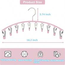 Legging Organizer For Closet, Metal Yoga Pants Hanger W/Rubber Coated 1 Pack W/10 Clips Hold 10 Leggings, Hangers Space Saving Hanging For Closet Organizers And Storage - 粉色 - 查看 3