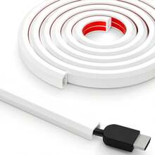 1 rollo de 1,5 cm x 2 m de canaleta decorativa para cables - oculta cables expuestos, gestión de cables suave y ordenada, evita riesgos de tropiezos, fácil instalación en superficie de piso, ahorro de espacio, tira protectora de cables duradera