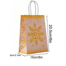 25pcs White & Gold Christmas Gift Bags, Party Handled Paper Bags With Reindeer & Snowflake Wreath Design, Suitable For Birthday, Anniversary, Garden Celebration, Christmas Gifts, Gift Sets, Christmas Themed Parties, Sturdy Paper Bag Material, Suitable For Christmas, Wedding Gifts, Online Gift Packaging