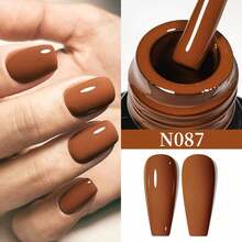 XEIJAYI 1 Bottle Gel Nail Polish, Popular Series Gel Manicure, 141 Vibrant Colors, Suitable For All Seasons - UV/LED Removable Semi-Permanent Nail Polish, Suitable For DIY Nail Art Design, Gift For Women - 駝色 - 查看 7