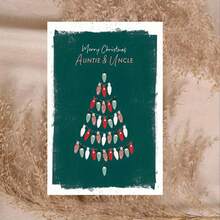 1 Peça Cartão de Feliz Natal para Tia e Tio - Cartão Festivo de Férias com Envelope para Família, Cartão de Nota Sazonal Verde Escuro para Parentes Especiais - Multicolorido - Visão 2