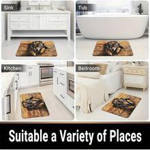 1 Piece Phantom Wolf Doormat, Non-Slip Bathroom, Ultra-Fine Fiber-Absorbent-Washable Polyester, Suitable Bedroom, Living Room Entrance - 彩色 - 查看 4