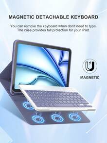 Keyboard Case Compatible With Ipad A16 (11th/10th Gen), 9th/8th/7th Gen (10.2"), IPad Air (10.9"/11"), Made Of TPU Flip Cover PMMA PU Leather, Includes Wireless Bluetooth Keyboard (150mAh Battery) And Stand, Lavender Purple