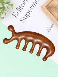 2-In-1 Dolphin Massage Comb, Sandalwood Comb, Wide-Tooth Comb, Multi-Functional Comb, Haircare, Neck & Scalp Massage - Multicolor - View 9