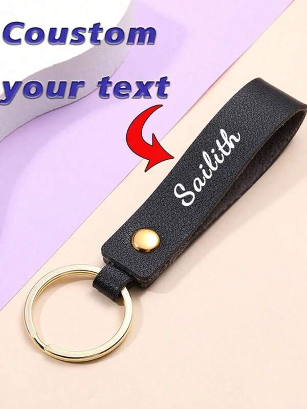 1pc Customizable PU Leather Keychain, Business Gift Keychain Suitable For Men/Women, Car Keys, Wallets, Bag Decoration. String, Multifunctional, Practical, All Season, Fashion, Colorful, Retro, Simple, Unisex, Multi-Fold, Sporty, Casual, Business Casual, Customizable, Unique, Winter Fashion, Christmas/Holiday Gift, Bag Accessory/Charm, Keychain/Keyring Decor, Birthday Gift