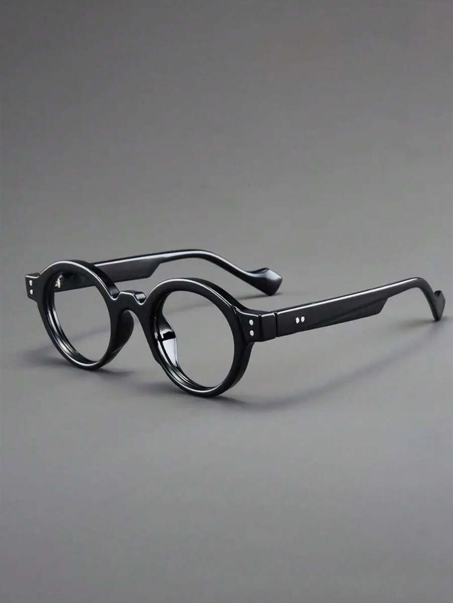 New Retro Round Fashion Sunglasses, Small Frame Round Face Glasses, Contrast Color Vintage Unisex, Lightweight & Transparent, Suitable For All Seasons