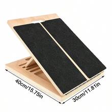 Wooden Slant Board Calf Stretcher Folded For Yoga Workout Calf Incline Board - 黑色 - 查看 2