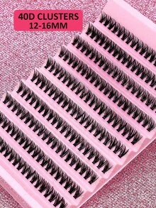200pcs DIY Eyelash Extension Kit, Individual Lash Clusters, D-Curl, 10pcs/30pcs/40pcs, 10-16mm Mixed Lash Clusters, Includes Lash Glue, Sealant And Eyelash Extension Tools, Easy At-Home Lash Grafting. Eyelash Clusters, Eyelash Clusters, Individual Lashes, False Eyelashes, False Lashes - Black - View 2
