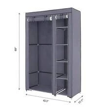 67" Portable Clothes Closet Wardrobe With Non-Woven Fabric And Hanging Rod Quick And Easy To Assemble Gray - Grey - View 11
