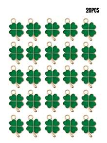 5-20pcs Alloy Enamel Lucky Four-Leaf Clover Flower Pendant, Green Four-Leaf Clover Flower Pendant, Multi-Color Four-Leaf Clover Pendant, Suitable For Making Jewelry, Earrings, Necklaces, Bracelets, Anklets, Phone Straps, Keychains, Bag Charms, Ideal For Holiday Gifts, New Year, Christmas, Halloween - Accessories - View 11