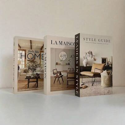 3pcs Vintage-Style Decorative Books, Fake Books, Simulation Books, Decor Books For Bookshelf, Cafe, Hotel, Photography Props, Film/Video Conversion Models, Nordic Home Decor, Coffee Table Accessories