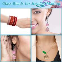 Approx. 1100pcs 8mm Crystal Glass Beads String, Jewelry Making Kit For DIY Necklace, Earrings, Phone Straps, Crafts (Random Color)