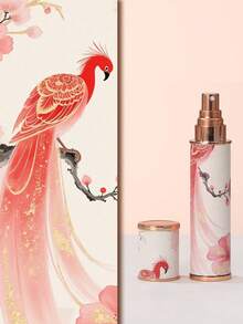 10ml Bottiglia di profumo portatile di alta qualità, stampata con motivo fenice su pelle e vetro, aspetto di lusso, piccola bottiglia per profumo e spray idratante