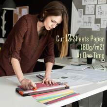 A4 Paper Cutter 12 Inch Titanium Paper Trimmer Scrapbooking Tool With Automatic Security And Side Ruler For Craft Paper, Coupon, Label And Cardstock - Black - View 3