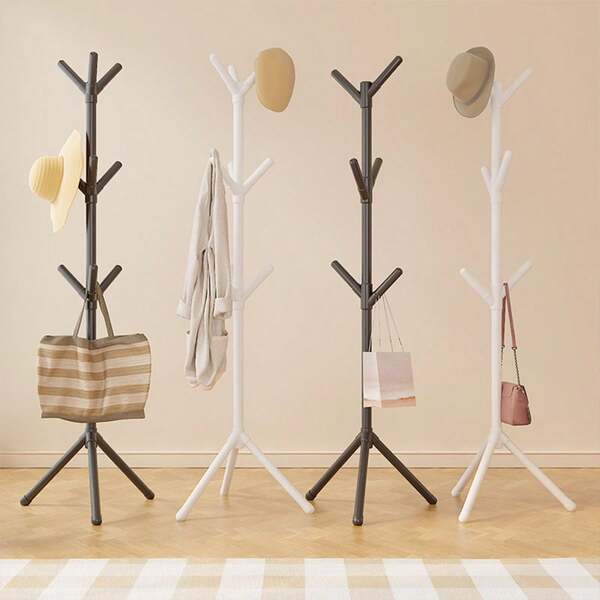 1pc Elegant Minimalist Freestanding Coat Rack, Stylish Single Rod Hat Stand, Versatile Bedroom Clothes Hanger, Modern Tree-Shaped Garment Rack Forntryway, Perfect Forrganizing Outerwear And Accessories, Ideal Forontemporary Home Décor, Enhances Space With Functional Design, Great Foreasonal Wardrobe Changes And Holiday Hosting