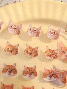 Cute Cartoon Cat Head Stickers, Decorative Cat Stickers For Phone, Computer, Various Sizes Available - Multicolor - View 3