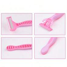 2 Handles + 36 Blades/Pink, Women's Universal, Manual 6-Layer Shaver, Stainless Steel Blades, Safe Anti-Scratch, Suitable For Home Grooming & Beauty Tools - Color Mixing - View 10