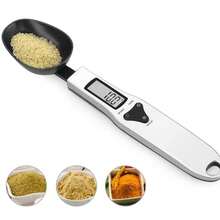 1 pieza Cuchara medidora digital de acero inoxidable, báscula de alimentos, admite unidades g, oz, gn, ct, báscula electrónica precisa de 0.1g para polvos, hierbas, cocina (baterías no incluidas)