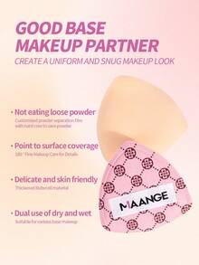 MAANGE 1个三角形气垫粉扑，化妆海绵，触感柔软，干湿两用，可重复使用的化妆工具，粉底液化妆海绵，粉状/液体面部彩妆工具，便携旅行礼物，送给女性和女孩的礼物，价格实惠，圣诞礼物，化妆品，化妆工具，便宜好物，礼物，送给女性的礼物，圣诞礼物 - 粉色 - 查看 5