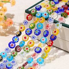 4/6/8/10mm Mix Colorful Glass Thousand Flower Stone Beads For DIY Bracelet Necklace Making Jewelry Accessories