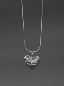 1 件时尚百搭新款心形和星星吊坠毛衣链项链，适合男女，日常佩戴、聚会、节日、礼物 - 銀色 - 查看 7