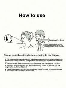 1pc Wired Headset Microphone, Rotatable Headband Microphone, Universal Amplifier Microphone For Voice Assistant, Suitable For Singing, Speeches, Teaching, Tour Guide - No Battery Required