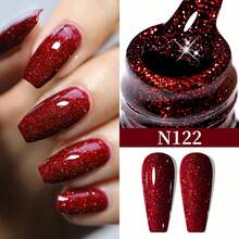 XEIJAYI 1 Bottle Gel Nail Polish, Popular Series Gel Manicure, 141 Vibrant Colors, Suitable For All Seasons - UV/LED Removable Semi-Permanent Nail Polish, Suitable For DIY Nail Art Design, Gift For Women - 玫瑰紅 - 查看 7