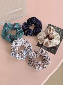 5pcs/Set Cute Scrunchies Hair Ties, Minimalist Stylish Hair Bands For Women ,Scrunchy Hair Ties