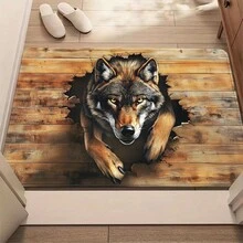 1 Piece Phantom Wolf Doormat, Non-Slip Bathroom, Ultra-Fine Fiber-Absorbent-Washable Polyester, Suitable Bedroom, Living Room Entrance - 彩色 - 查看 13
