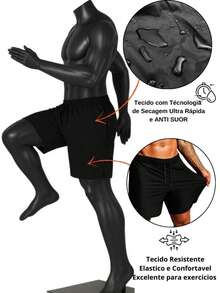 Men's 2-In-1 Running And Gym Sports Shorts – Exclusive Promotion – Lightweight And Comfortable Polyester Fabric With Elastane - 藍色 - 查看 5