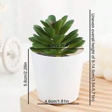 1pc Artificial Plush Succulent Plant Rhombus Pattern Small White Potted Plant, Desktop Decor, Fake Flower Miniature Potted Plant, Home Decor, Party Decoration