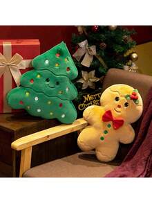 1 件圣诞枕头，带圣诞树、姜饼人、雪人、圣诞屋毛绒娃娃靠垫、节日装饰娃娃、新年圣诞礼物毛绒枕头 - 見詳情 - 查看 5