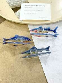 1pc Cute Ocean Series Tropical Fish Hair Clip For Women, Commute Decor For Thin Hair, Suitable As Gift Fall Hair Accessories Autumn Hair Claw Fashion Claw Clips Elegant Hair Clutch Clips For Hair Winter For Vacation Outfits Woman - Multicolor - View 4