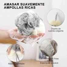 Cepillo corporal,cepillo corporal para baño,cepillo para la espalda ducha, 2 cepillos.El diseño con largo doblado ayuda a limpiar la espalda.Con 2 bolas de baño WIZX - Azul - Ver 4