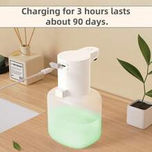 500ml Touchless Rechargeable Infrared Sensor Soap Dispenser, Wall-Mounted Electric Smart Foaming Hand Wash Liquid Dispenser, Automatic Kitchen Dish Soap Dispenser, Made Of ABS Material, IPX5 Waterproof, 4 Flow Rate Adjustable, Suitable For Bathroom, Kitchen, Restroom, Essential Gift For Christmas, Halloween, New Arrival For Autumn