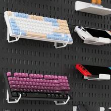 1pc Black Pegboard Wall Organizer, Multifunctional Wall Storage Rack, Suitable For Craft Room, Bathroom, Pantry, Office And Game Set, Wall Hanging Solution For Headphones, Keyboards, And Game Consoles, Utility Racks